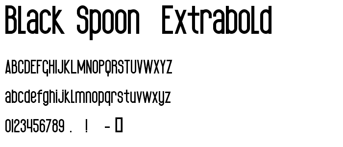 black spoon_ ExtraBold font